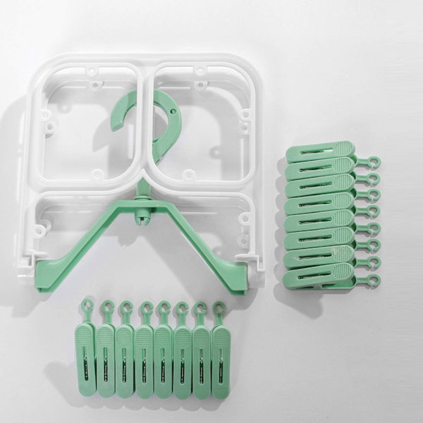 Sock Drying Rack, 2-pack plast strumpor galge hopfällbar hängande tvätt torkställ klämmor för strumpor underkläder handdukar