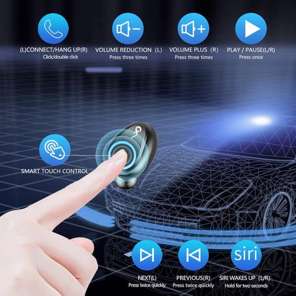Løft lydopplevelsen din: Adaptive Equalizer Bluetooth-ørepropper, IPX7 vanntett, for eventyrere som søker kvalitetslyd