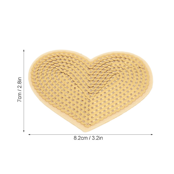 10 st hjärtformade lappar att stryka på för att täcka fläckar och hål, gyllene paljetter, hjärtformade broderade lappar att stryka på för sömnad och gör-det-själv-hantverk