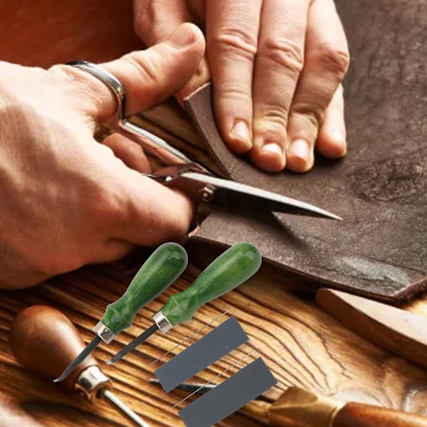 2 st läderkant skivningsverktyg legering stål hög styrka läderkant skivningsfasningsverktyg för DIY