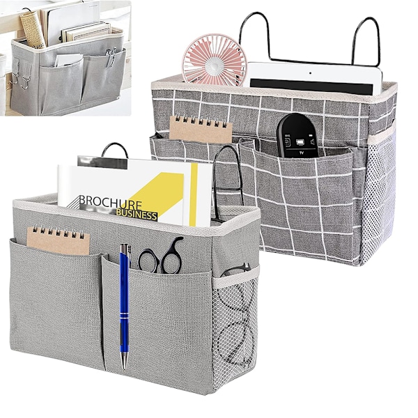 2-pack sängförvaring hängande, multifunktionell sängfickor, multifunktionell sängficka organizer säng hängande väska säng organizer hängande förvaringsväska