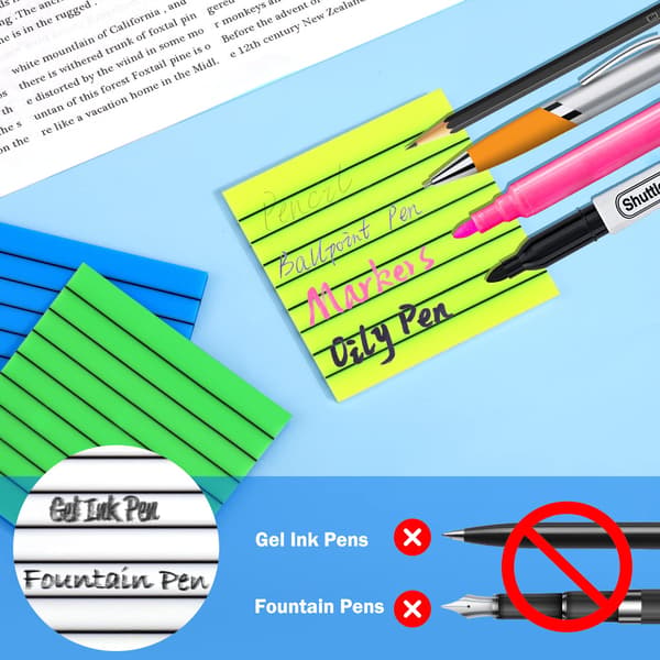 Super Sticky Lined Translucent Sticky Notes, Transparent Sticky Notes 3x3 Inch Clear With Smooth Writing Surface