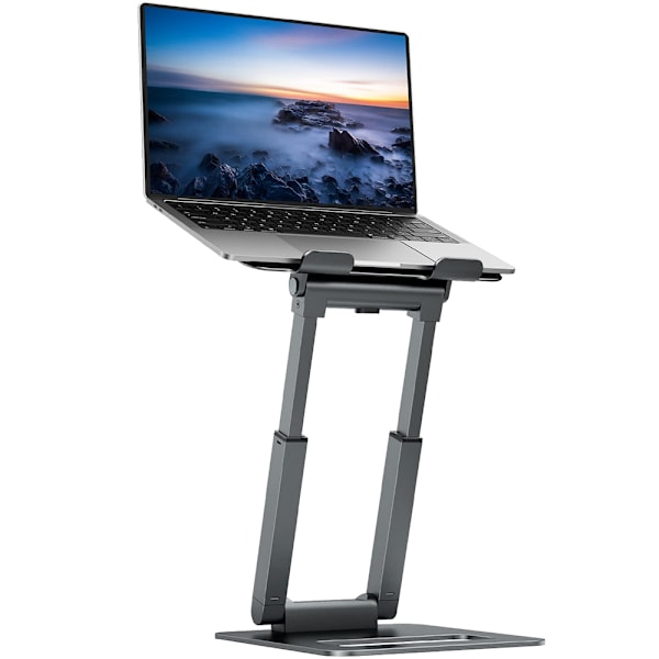Höjdjusterbart Laptopställ, Ergonomiskt Datorställ, Justerbart Laptopställ, Notebookhållare för Skrivbord, Ståbord Konverterare med MacBook
