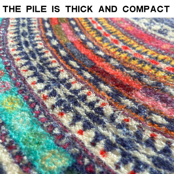 Halvrund dörrmatta, halvrund badrumsmatta, mandala boho bohemisk halkfri välkomstmatta, absorberande badrumsmatta i mikrofiber