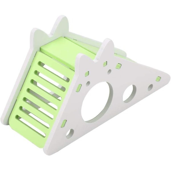 Eco-board Material, Minihus med trappor och rutschkana för hamsterlek, Ekologiskt trä med hög densitet, Mångsidigt husdjursslott, Tapp och slits-struktur