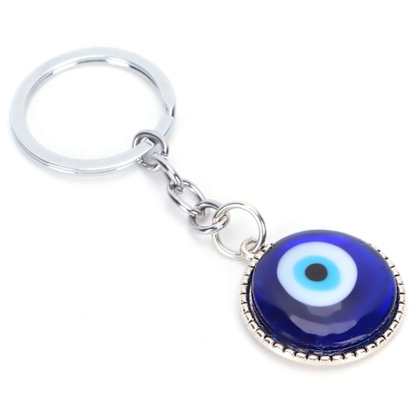 2 st onda öga nyckelring hållbar legering färgad glasyr amulett för lycka skydd