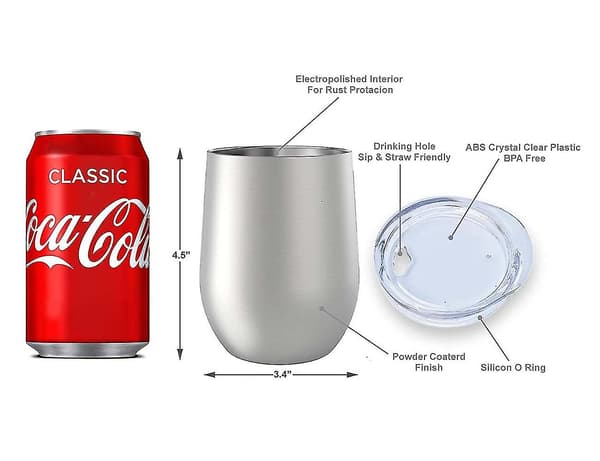 Resevänlig Tumbler, 35 cl Rostfri Stålkopp med Kopparfoder för Optimal Temperaturbevaring, Tål Diskmaskin, Perfekt för Varmt & Kallt