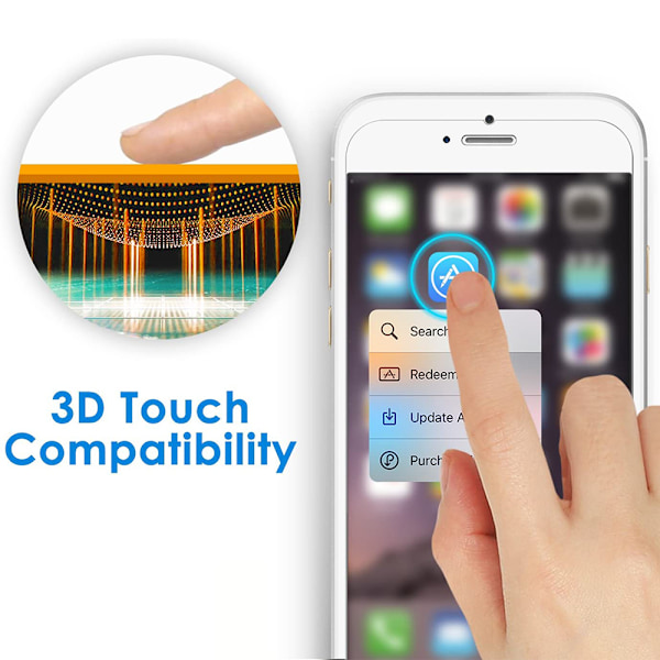 Skärmskydd för Iphone 7, Härdat Glasfilm Ultra-klar Högupplöst, Smidig Känsla Bubblafri Installation, Vattentät Anti-fingeravtryck,