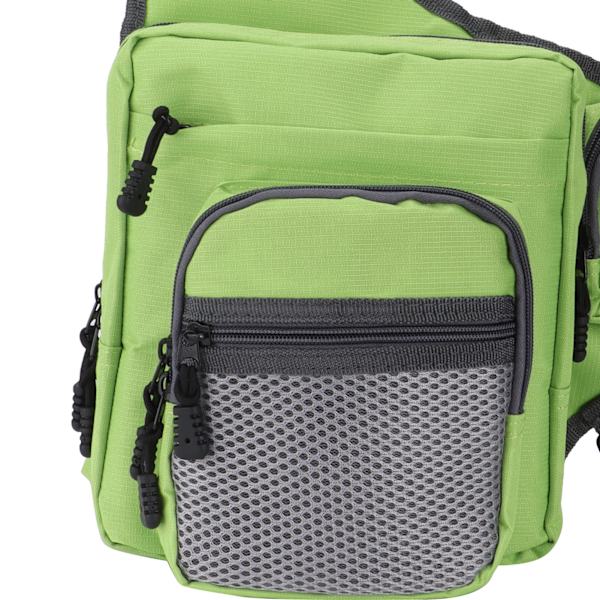 Polyester Multifunktionell Fiskeutrustning Crossbody Väska med Justerbara Axelremmar (Grön)