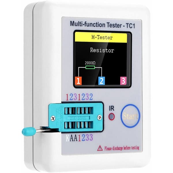 Bærbar kredsløbstester med TFT-baggrundsbelysning, multifunktionel tester til diode triode kondensator, ideel til elektronikentusiaster til at teste modstande,