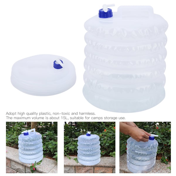 2PCS Utomhus Fällbar Vattenhink Bärbar Plast Vattenpåse Flaska för Camping Vandring