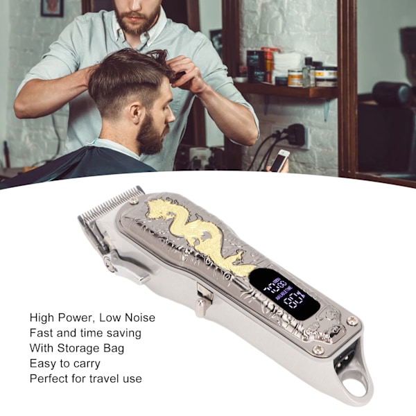 Grooming Perfectionist: Professionell Barber Combo med Kraftfull Motor och Smart LED-Display för Dina Salongsbehov Hemma