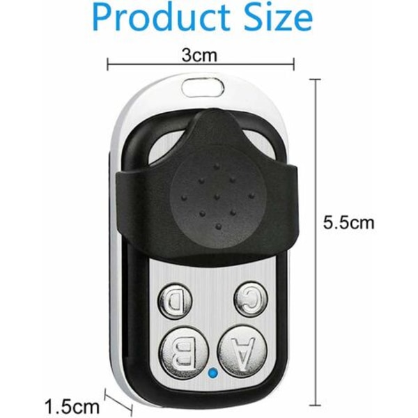 MAGIC Universalfjärrkontroll [2 stycken], 433MHz Universal Door Remote Control för automatiska garageportar