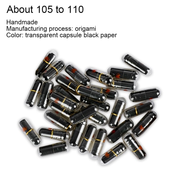 100st svart mini pillerformad meddelandeflaskor kapselbrev