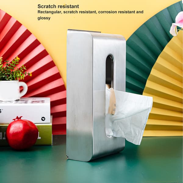 Rektangulær Servietboks Cover, Praktisk Vægmontering i Rustfrit Stål, Moderne Design Rustfri Servietholder til Stue Soveværelse