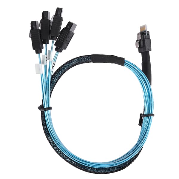 Intern Mini SAS til SATA-kabel for RAID-kontroller, høyhastighets dataoverføringskabel med 4x SATA-kontakter 12 Gbps overføring, egnet server