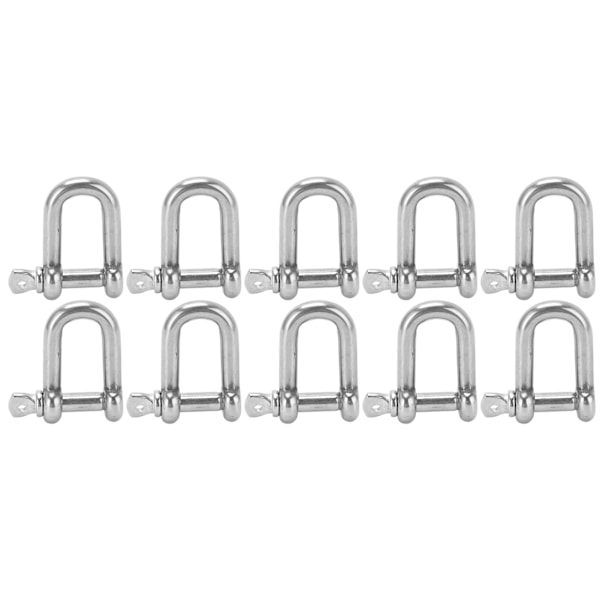 10 st M5 Rak D-formad Shackle i Rostfritt Stål D-typ Rigging Kedjeshackle Hook Sling Skruv