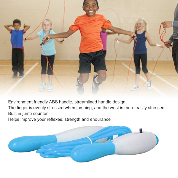 Hopprep PVC-sladd Justerbar Fitnessräknare Hopprep för Vuxen Träning Student Sports Test Blå