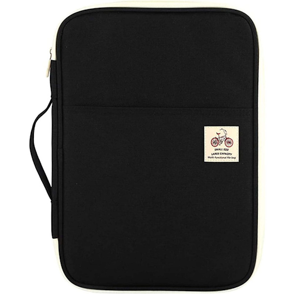Canvas Portfolio Skrivmapp Tabletväska Organizer Mapp Mapp med dragkedja Dokumentväska för små enheter Mobiltelefon surfplatta iPad