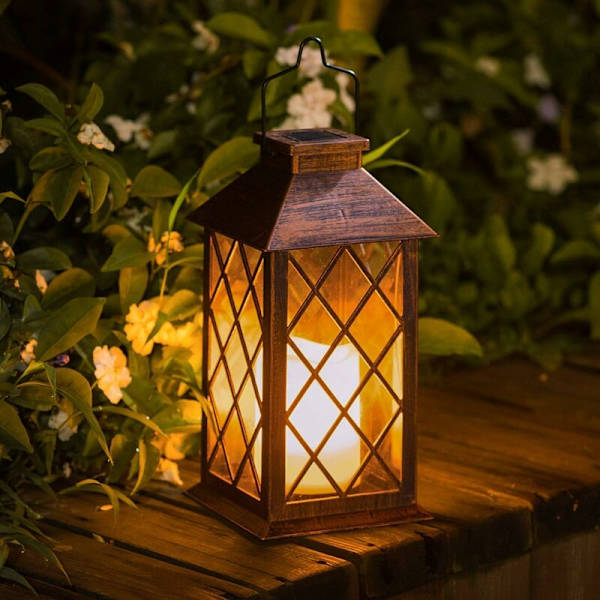 Hängande solcellslykta - Flamlös flimrande LED - Missionslykta för bord, utomhus, fest etc