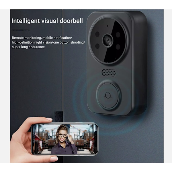 Trådlös Smart Videodörrklocka Wibell Säkerhetsintercom HD Videokamera Dörrklocka