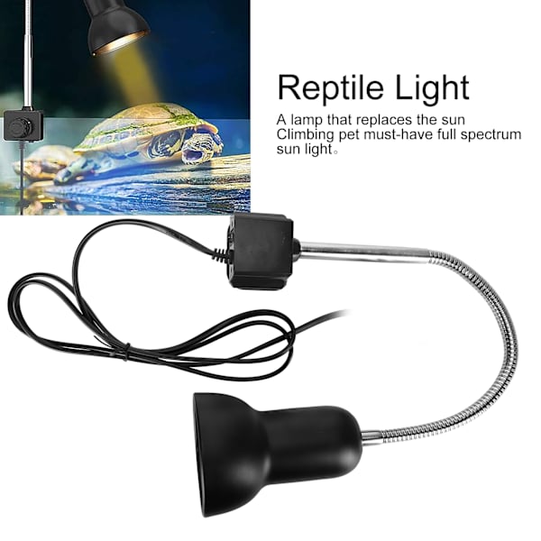 25W Reptilvärmelampa Klämma Ljus Set 360 Graders Rotation Justerbar Metall Glas UVB/UVAEU Plugg 220V