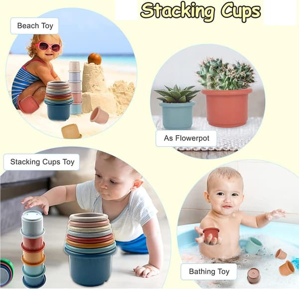 Babystabling stablekoppleker, badeleker til baby, Montessori-leker, egnet som gaver til barn style 2