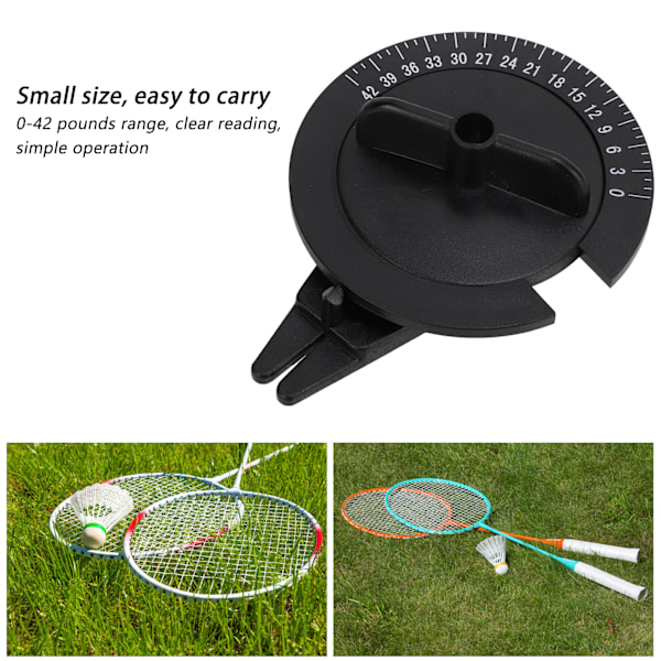 Badmintonracket-spänningskalibrator i plast, badmintonracket-strängmätare, strängmaskinverktyg, svart