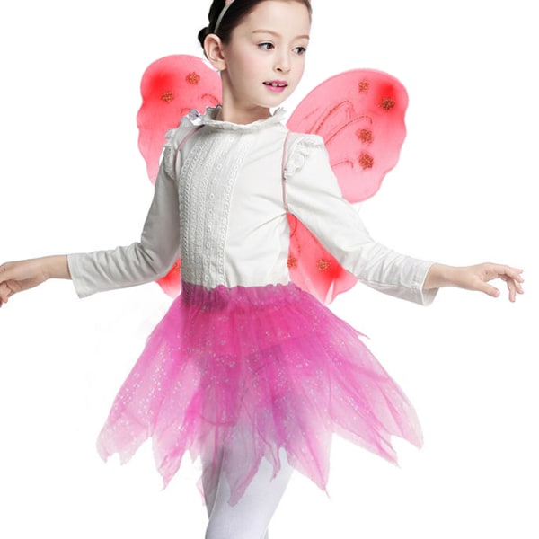 Fairy Butterfly Wing Fjärilsstav och pannband för flickor