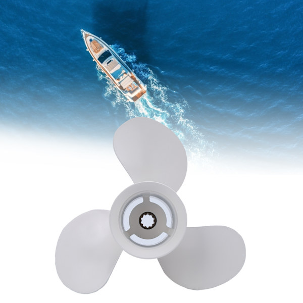Mariner 3-bladig vit utombordsmotorpropeller i aluminiumlegering för 9‑7/8X12‑F båttillbehör
