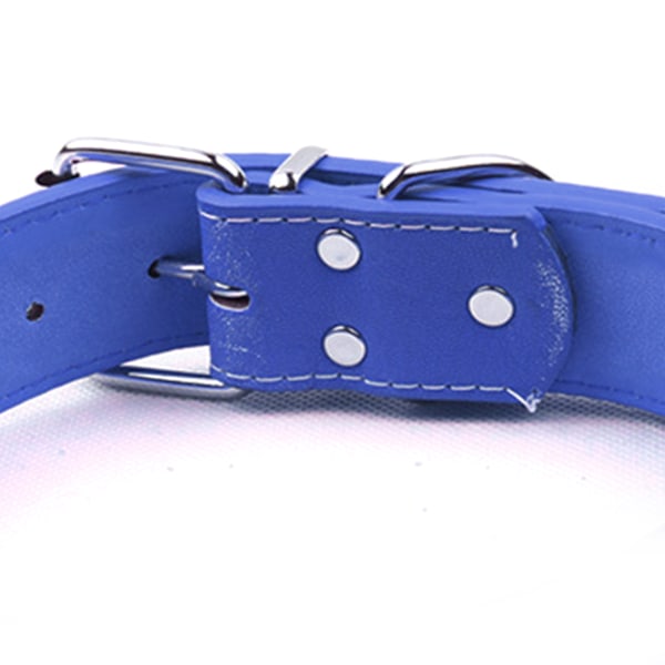 Punkig Hundhalsband med Spikar PU Läder Justerbart Nitat Hundhalsband med Spikar Rivet Djurhalsband för Mellanstora till Stora Hundar Blå