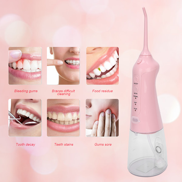 Oral Irrigator: Sladdlös Vattentrådsborste, 360 Graders Roterande Munstycken, Högkapacitetsbatteri, Vattentät Design, Djuprengöring & Förbättra Tandkött