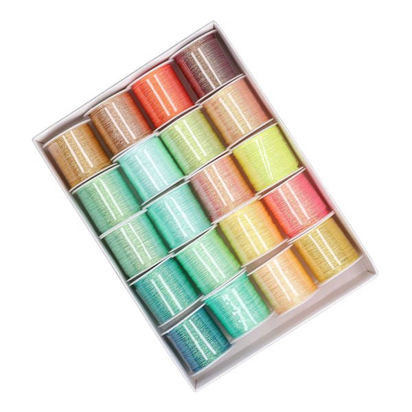 20 st 6 trådar broderitråd handvävd rep speciell symfoni grön gul polyester symaskintrådssats