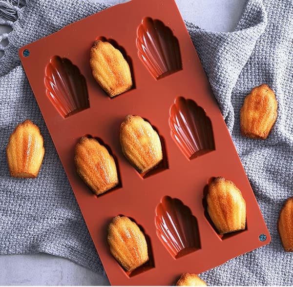 2 stk. skall silikonkakeform Madeleine Form Baking/kjeks/silikonmoussekakeform