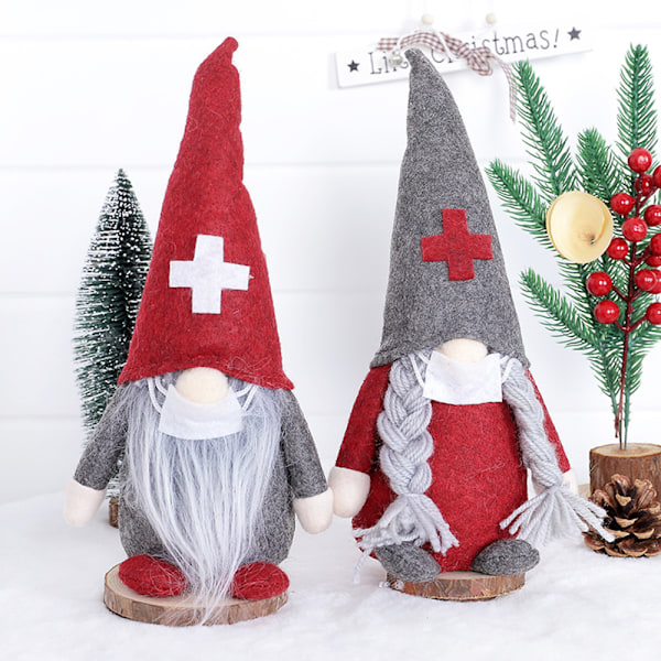 Juldekorationer läkare sjuksköterska jul ansiktslös docka ornament juldocka
