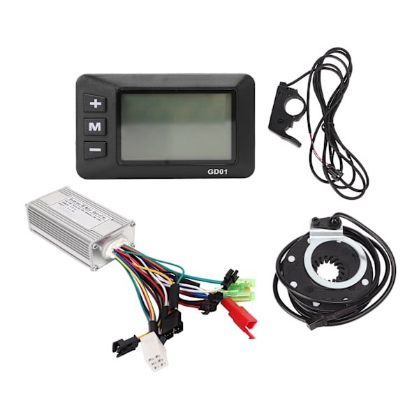 Elcykelmotorstyrenhet Kit LCD-mätare Tumgas PAS-set för borstlös motor 24V 36V 48V