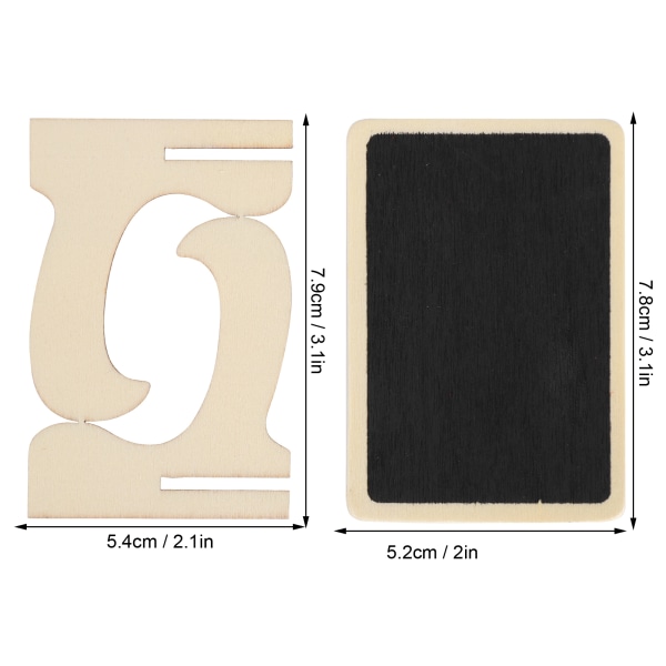 2 Set Mini Chalkboard Skyltar Platskort Små Rektangulära Svarta Tavlor Bröllop Fester