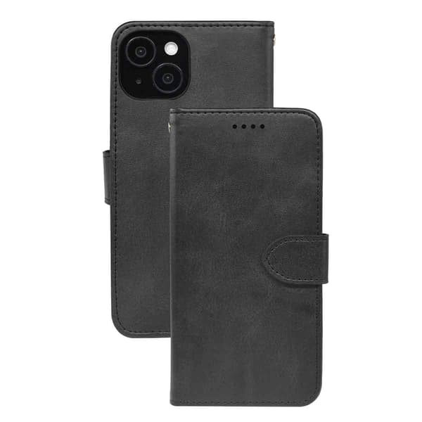 Suojaa iPhone 7/8/SE - Nahkakotelo + Näytönsuoja! Musta