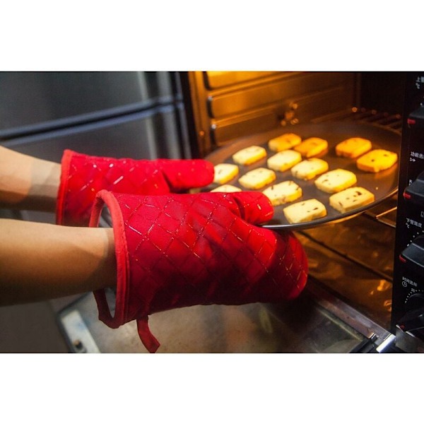 Halkfria Ugnshandskar, Bekvämt Frottétyg & Flexibelt Grepp, Hög Värmebeständighet upp till 240°C (464°F), Lättrengjorda Maskintvättbara Vantar