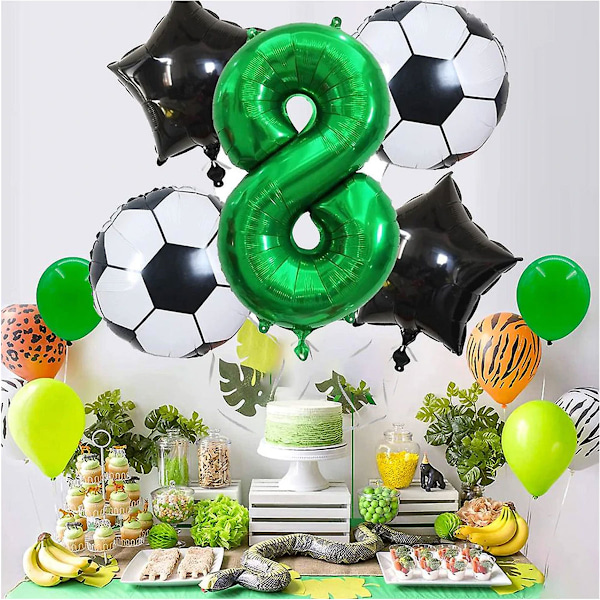 Jätteballong, nummerballonger för födelsedagar, fotbollsdekorationer för VM, festtillbehör, färg nummer 8