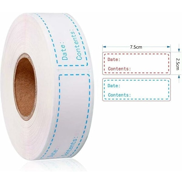 500 st etiketter för sylt, frys, burkar, självhäftande etiketter, för flaskor, Mason-burkar, förvaringsburkar, matburkar, presentförpackningar (75 x 25 mm)