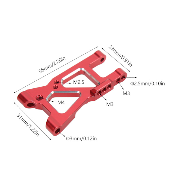 1 par aluminiumlegering bakre upphängningsarm RC bil reservdelar för Traxxas 4 Tec 2.0 3.0 C8 1/10 Onroad bil röd