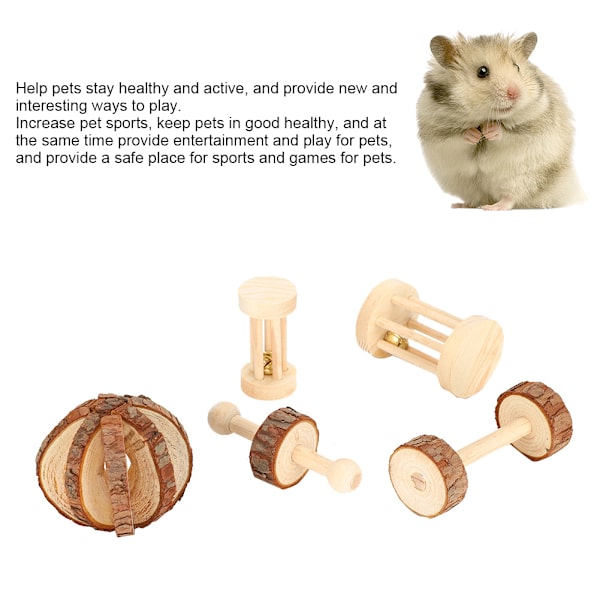 5 st/set Liten husdjur hamster trä säkerhet leksak molar tänder för kanin marsvin