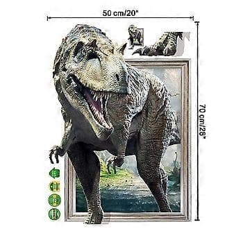 3D-effekt väggdekor dinosauriemönster väggdekoration för vardagsrum, sovrum