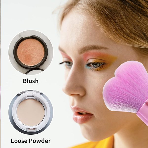 Blushbørste til problemfri blending, bløde syntetiske børstehår Multi-Use Makeup Marvel med svampeformet makeupdesign, præcisionskonturværktøj til