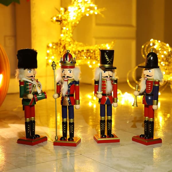 Klassisk Nøtteknekkerfigur, Elegant Dekor for Ditt Festlige Hjem, Håndmalt Nøtteknekker til Jul