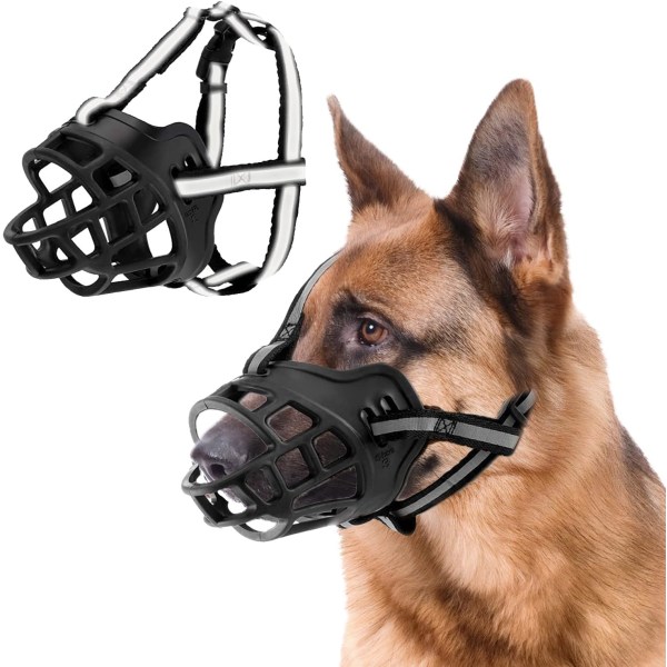 Hundnos, hundmunkorg med andningsbart mesh och slitstarkt nylon , förhindrar bättre att bita, tugga och skällande nosparti (S)