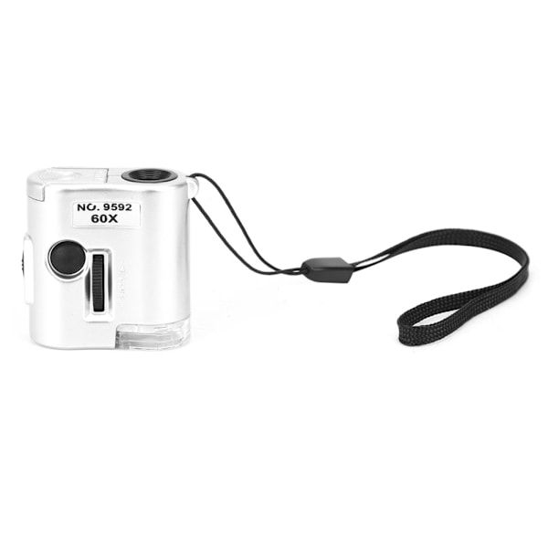 60X Mini Mikroskop Ficklupp Förstoringsglas LED Förfalskningsdetektor Förstorare