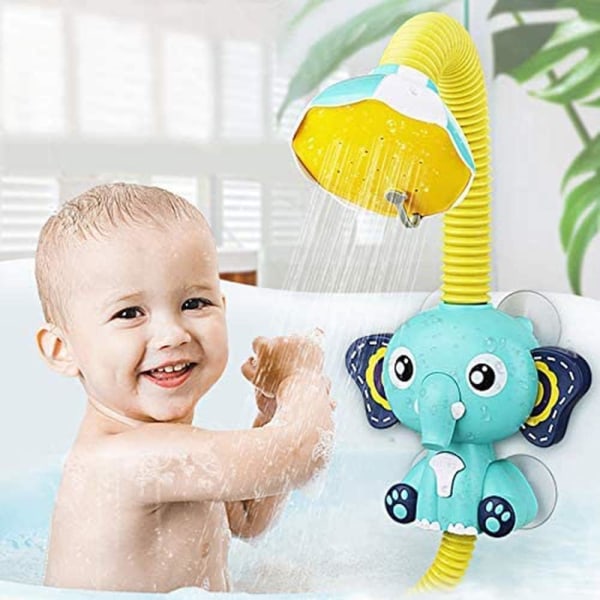 Baby shower leksak elektrisk dusch-barndusch duschmunstycke sugkopp elektrisk dusch regnhuvud barnbad tid toddler elefant