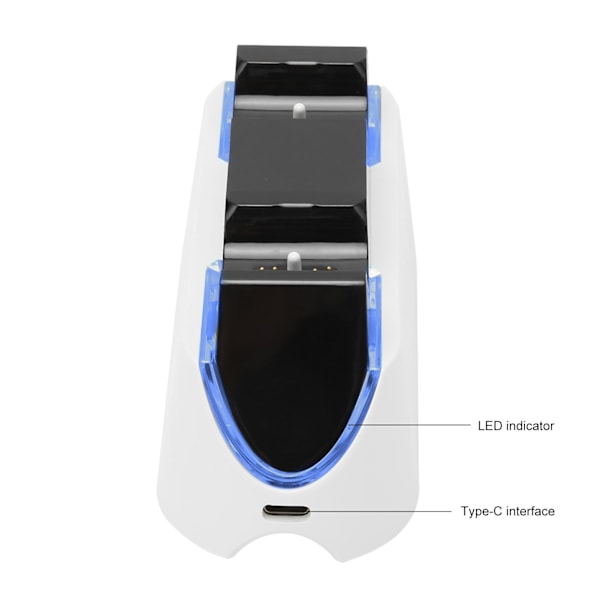 Ps5 Kontroll Laddningsstation, Ps5 Tillbehör Med Snabb Laddning För Dualsense & Edge Kontroller, LED-Indikatorer & Unik Design, Blått Ambient Ljus